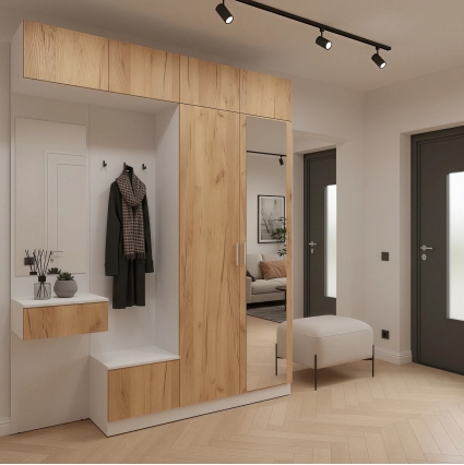 Набор мебели для прихожей "Марсель-211" МР 01-211 В2490 Ш2000 Г420 (ЛДСП Дуб крафт золотой) Набор мебели для прихожей "Марсель-211" МР 01-211 В2490 Ш2000 Г420 (ЛДСП Дуб крафт золотой)